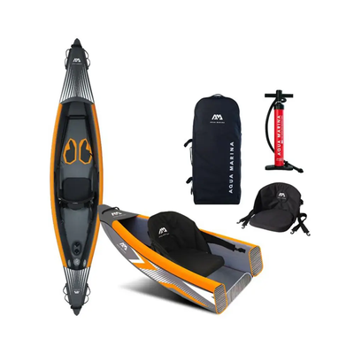 Каяк Tomahawk 1-person DWF High-end kayak，High-back seat，Double action pump， Zip backpa (AQUAMARINA) Air-K 375 фото